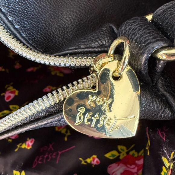 Betsey Johnson Black and White Floral Tote with Metal Embellishments - Picture 12 of 12